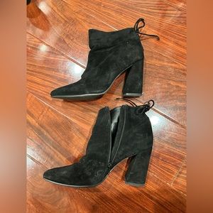 Stuart Weitzman black suede booties size 39